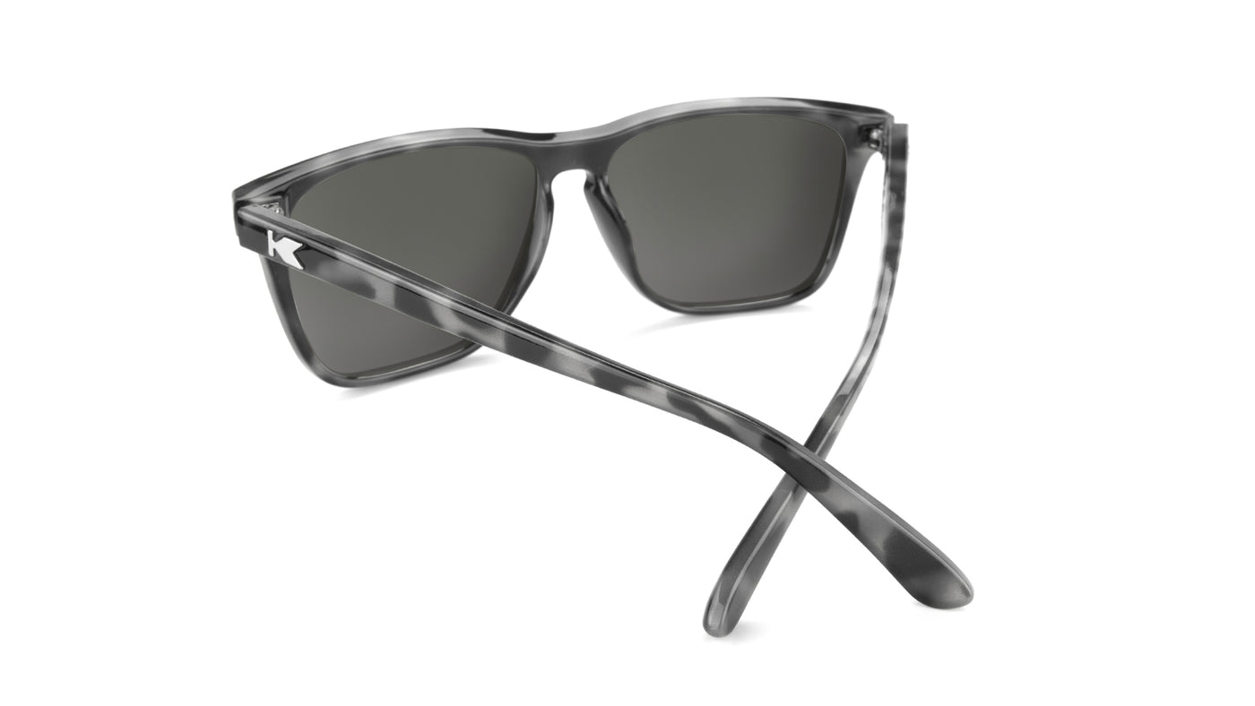 Sunglasses with Granite Tortoise Shell Frames and Polarized Silver Smoke Lenses, Back