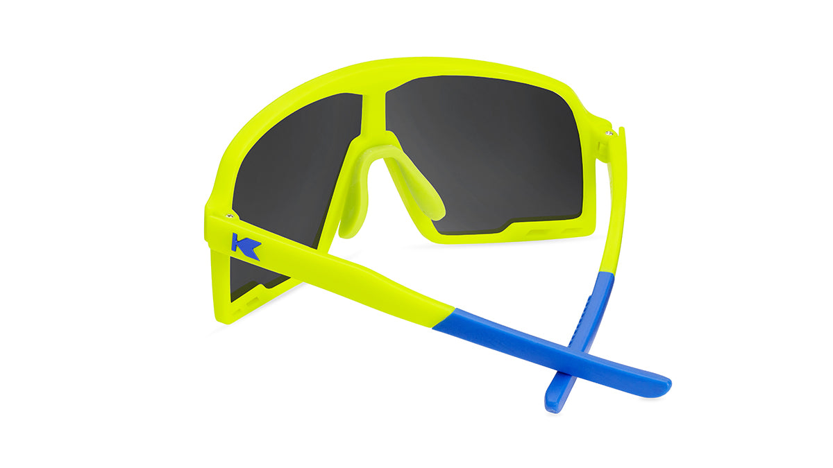 Kids Sport Sunglasses with Neon Yellow Frames and Yellow Lenses, Back