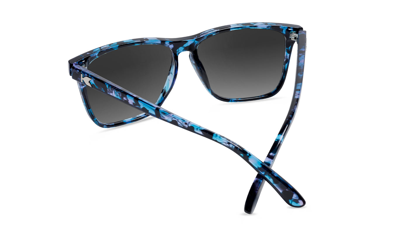 Sunglasses with Indigo Ink Frames and Polarized Snow Opal Lenses, Back