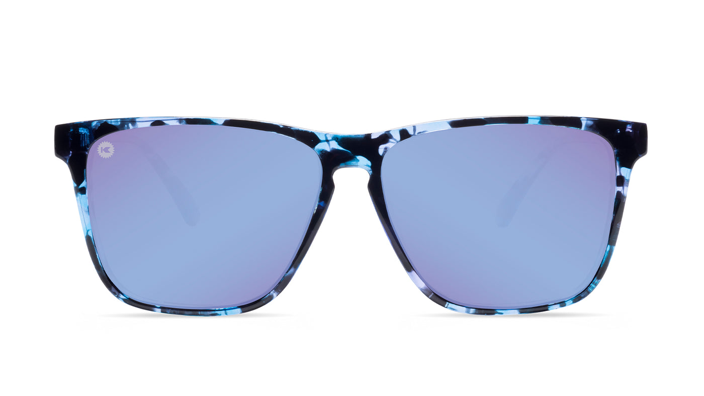 Sunglasses with Indigo Ink Frames and Polarized Snow Opal Lenses, Front