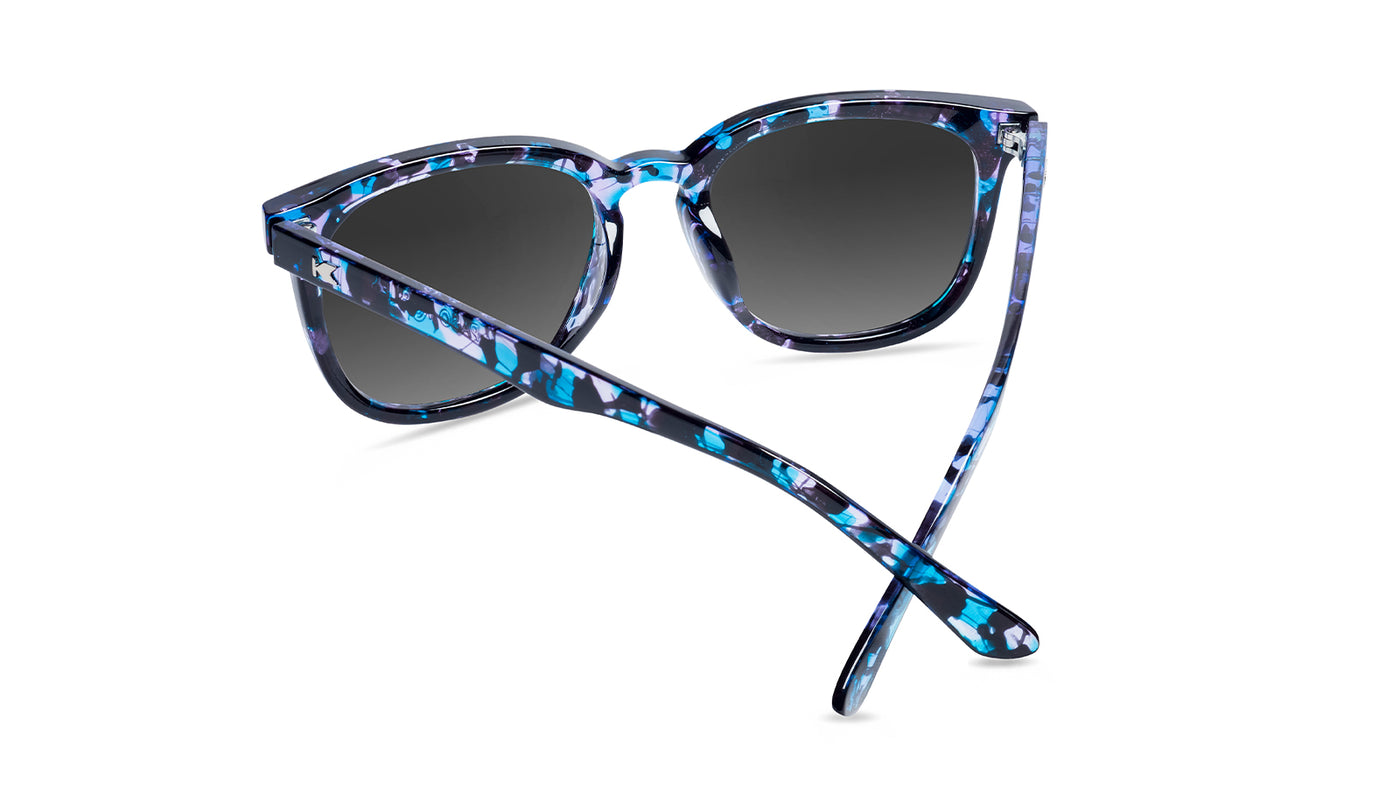 Sunglasses with Indigo Ink Frames and Polarized Snow Opal Lenses, Back