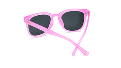 Sunglasses with pink frames and polarized pink lenses, Back