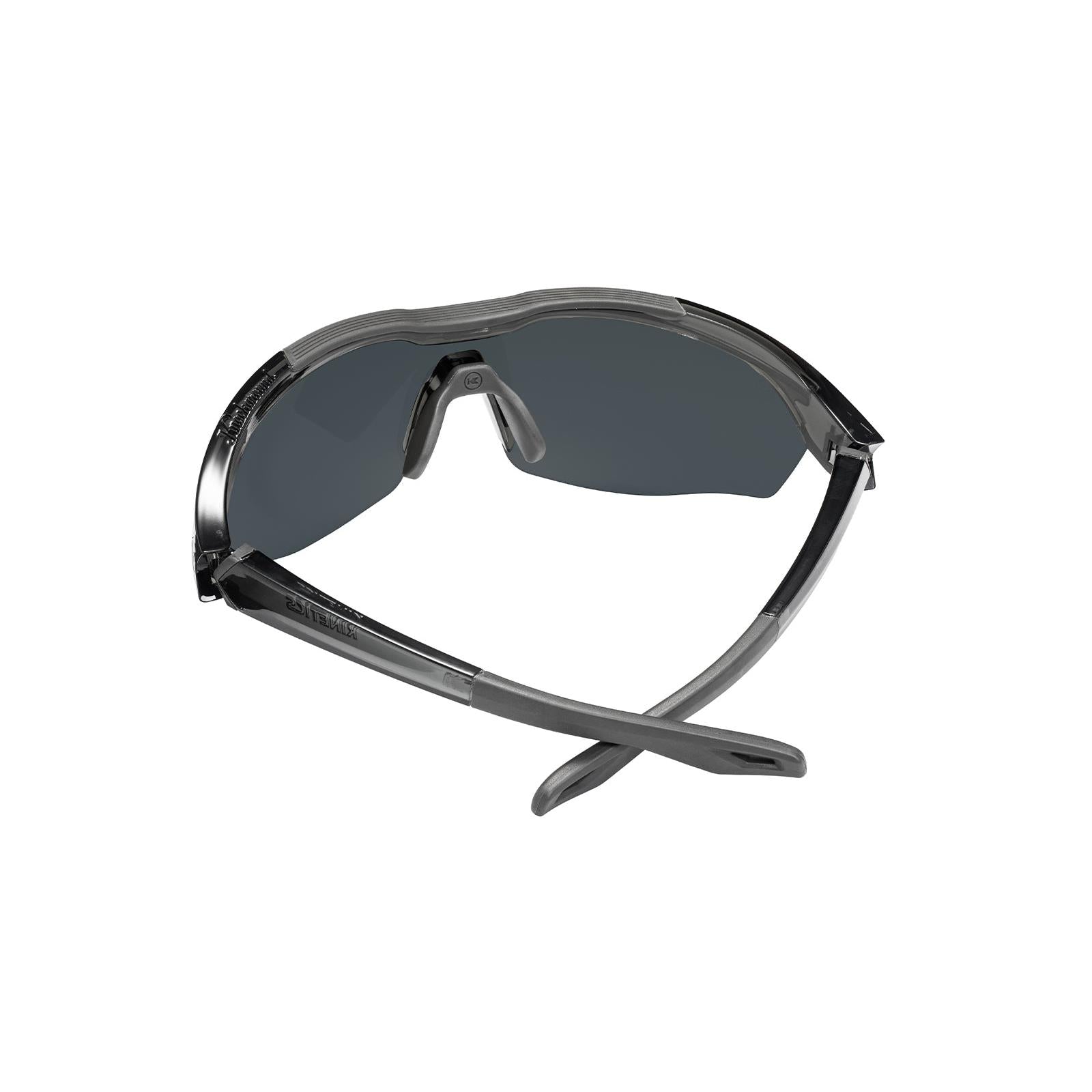 Grey Wraparound Sport Sunglasses w/ a Non-Polarized Orange Shield Lens
