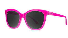 Sunglasses with Malibu Pink Frames and Polarized Smoke Lenses, threequarter