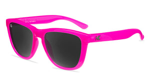 Sunglasses with Malibu Pink Frames and Polarized Smoke Lenses, Flyover