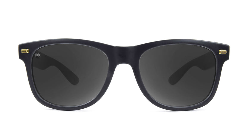 Fort Knocks Sunglasses with Matte Black Frames and Black Smoke Lenses, Front