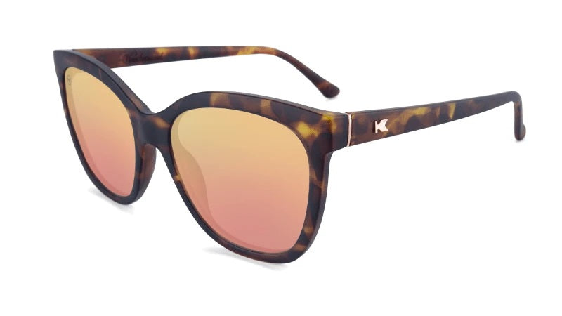 Matte Tortoise cat eye sunglasses with rose gold lenses