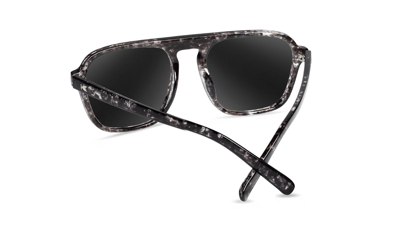 Sunglasses with Glossy Might Ink Frames and Polarized Silver Lenses, Back