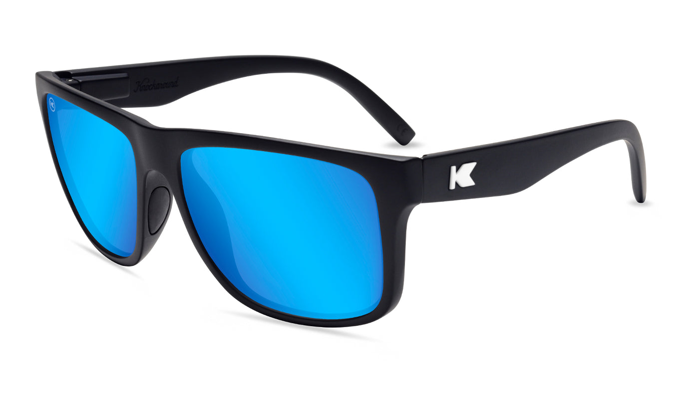 Sunglasses with Black Frames and Blue Color Enhancing Lenses