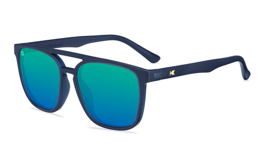 Blue Sunglasses with Polarized Green Lenses