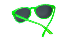 Knockaround Sunglasses with Neon Green Frames and Polarized Green Lenses, Back