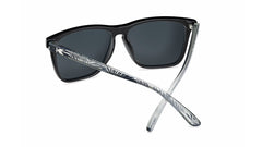 Sunglasses with Black Fronts and Palm Tree Arms and Polarized Smoke Lenses, Back