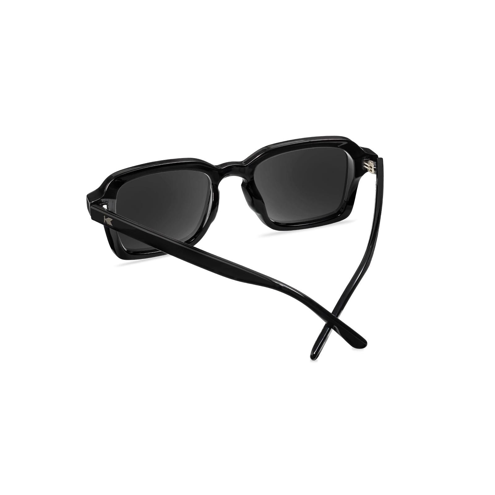 Affordable Trendy Rectangle Black Polarized Sunglasses w/ Black Lenses