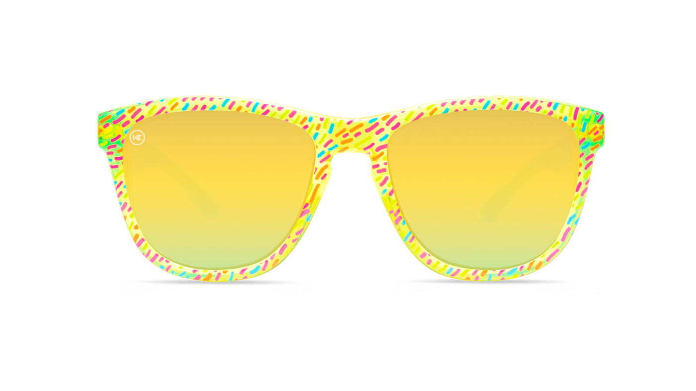 Kids Sunglasses with Multicolor Frame and Polarized Yellow Lenses, Front