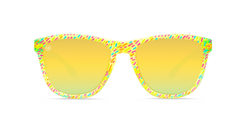 Kids Sunglasses with Multicolor Frame and Polarized Yellow Lenses, Front