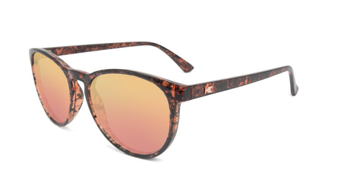 Sunglasses with MBrown Frames and Polarized Pink Lenses, Flyover