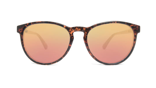 Sunglasses with MBrown Frames and Polarized Pink Lenses,Front