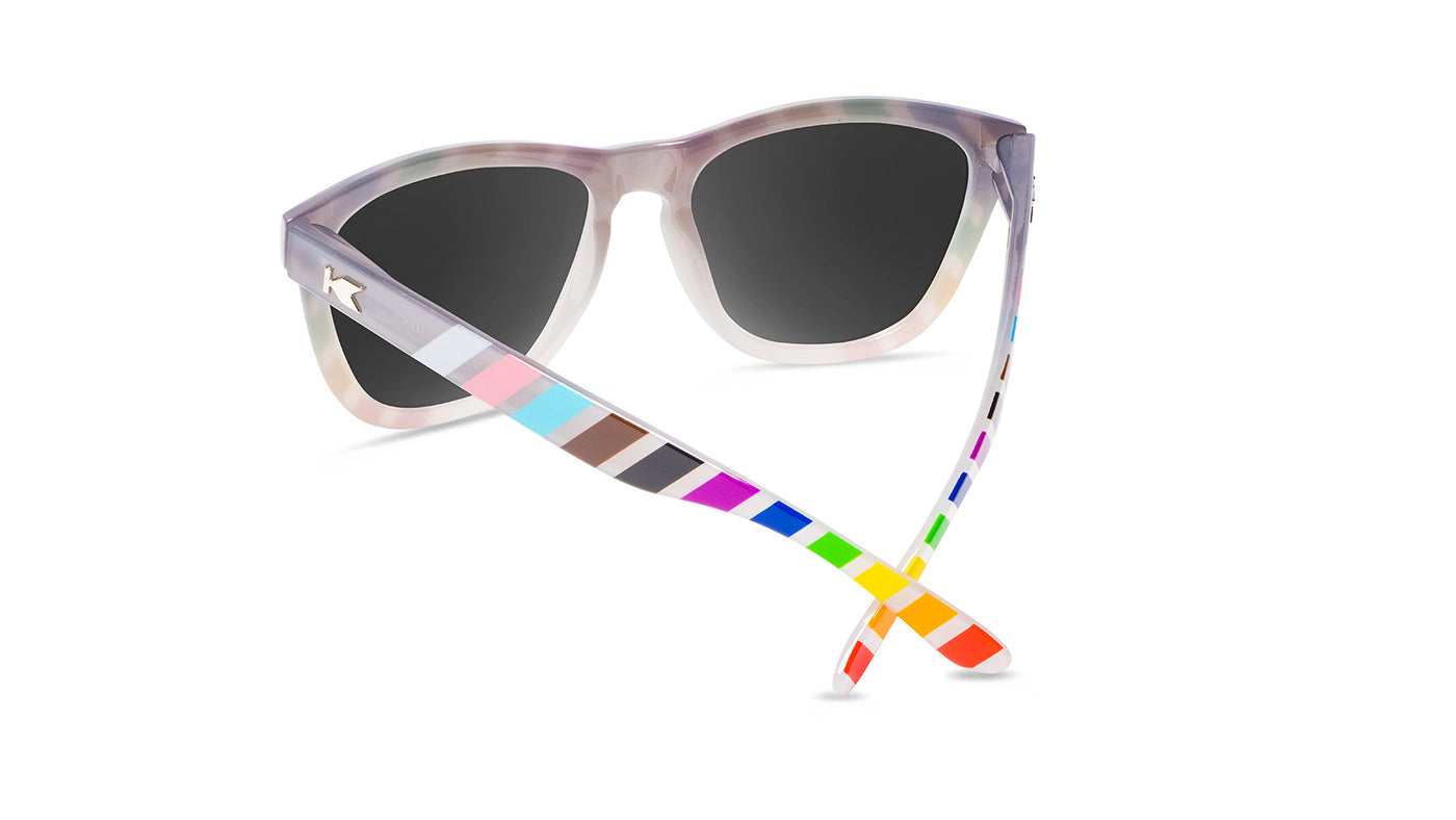 Sunglasses with Pride Flag and Polarized Blue Moonshine Lenses, Back
