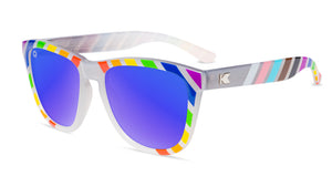 Sunglasses with Pride Flag and Polarized Blue Moonshine Lenses, Flyover