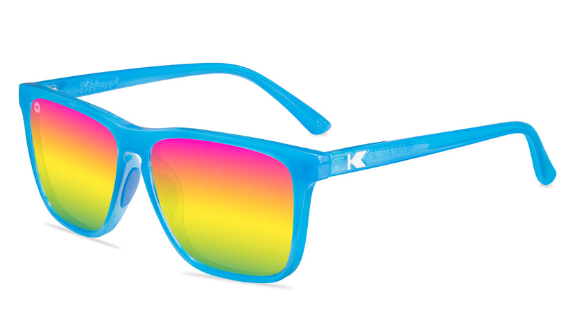 Blue Sunglasses with Polarized Rainbow Lenses