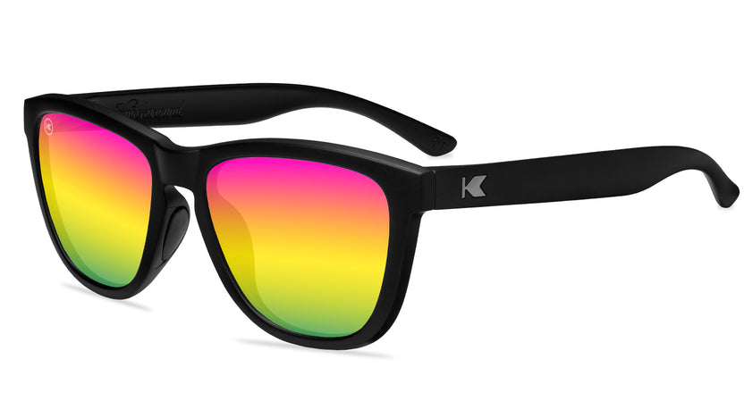 Rainbow on Black Premiums Sport Sunglasses, Flyover