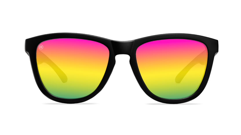 Rainbow on Black Premiums Sport Sunglasses, Front