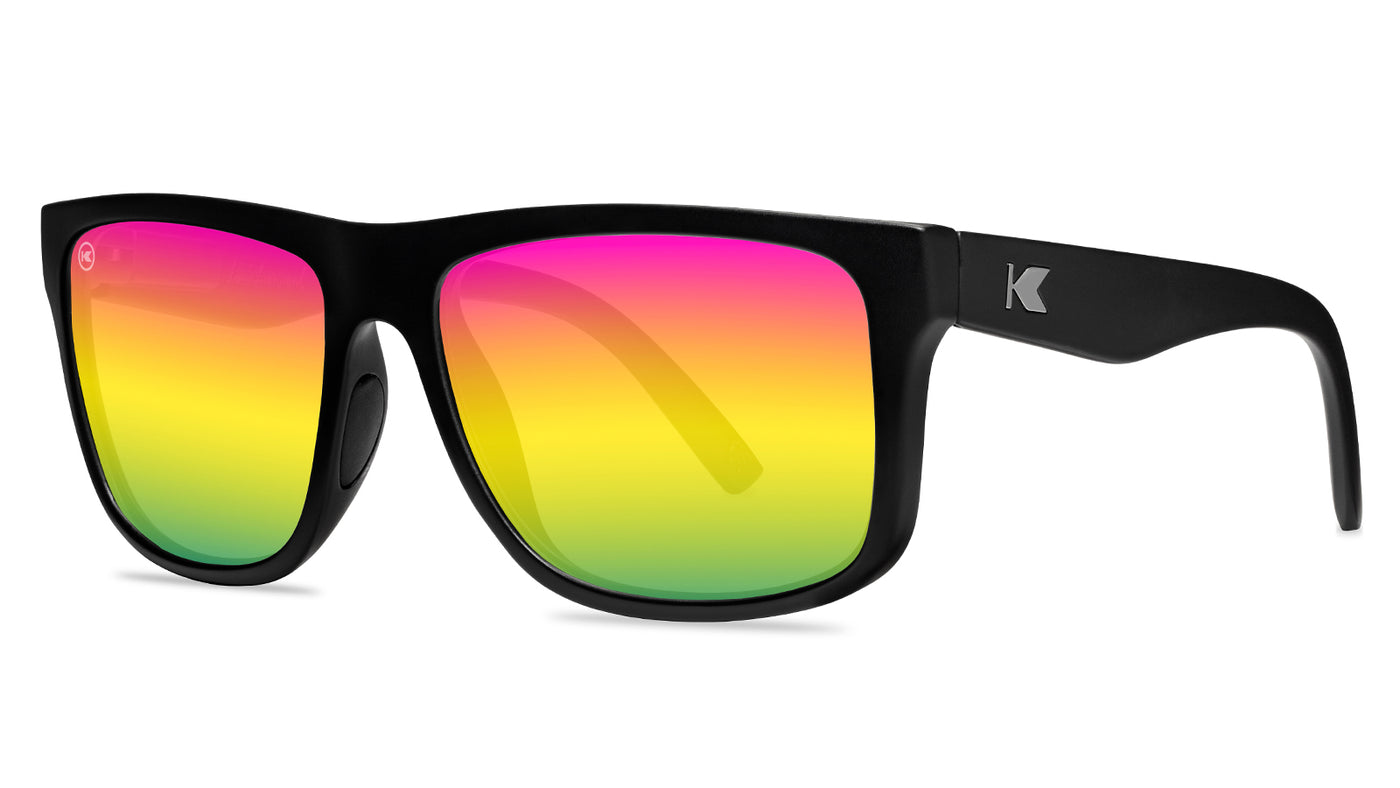 Rainbow on Black Torrey Pines Sport Sunglasses, Threequarter