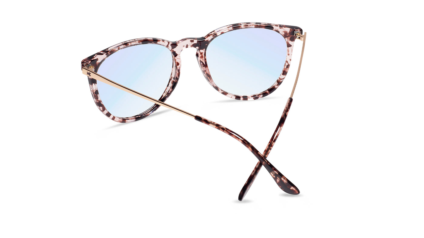 Sunglasses with Rebel Rose Frames and Clear Blue Light Blocking Lenses, Back