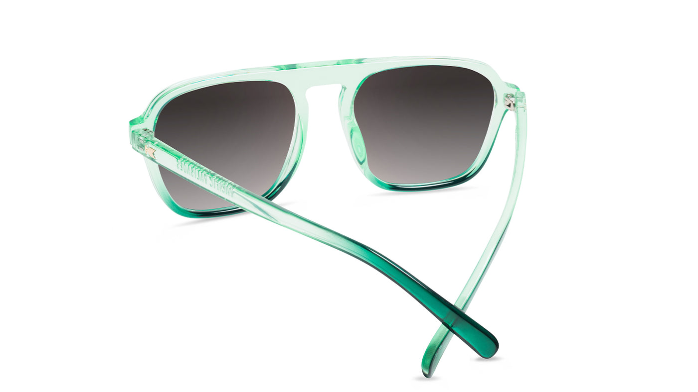 Sunglasses with Green Ombre Fade Frames and Polarized Amber Gradient Lenses, Back