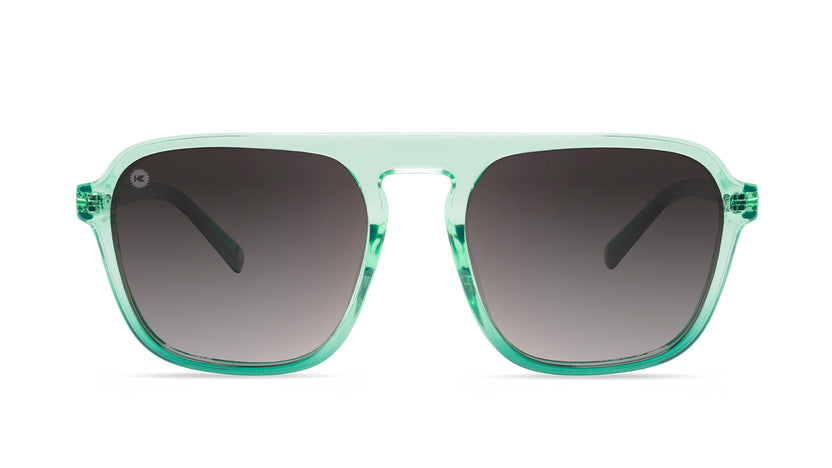 Sunglasses with Green Ombre Fade Frames and Polarized Amber Gradient Lenses, Front
