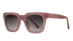 Sunglasses with Rose Latte Frames and Polarized Amber Gradient Lenses, Threequarter