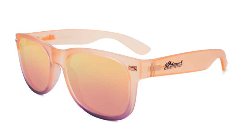 Frosted rose quartz fade sunglasses with rose lenses