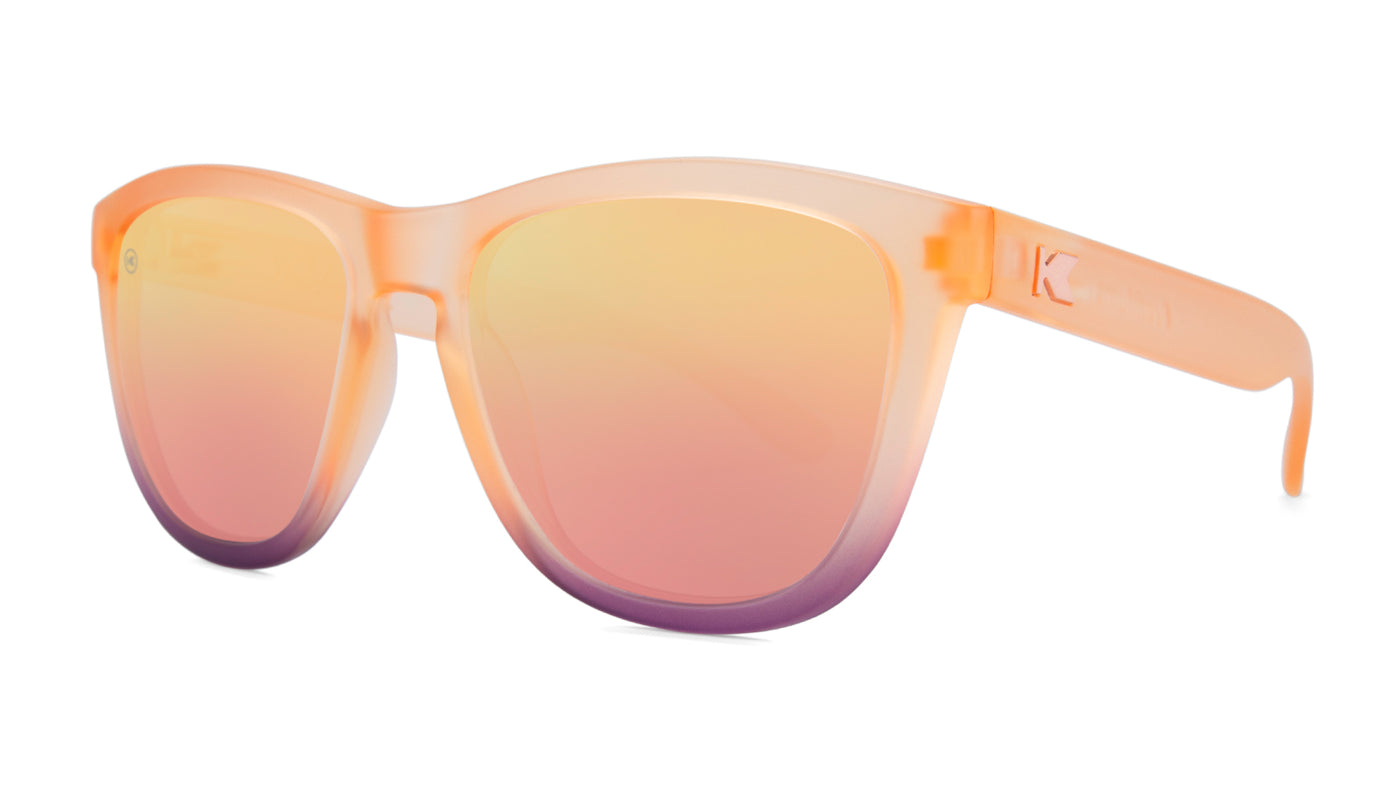 Sunglasses with Rose Quartz Frame and Polarized Rose Lenses, Threequarter