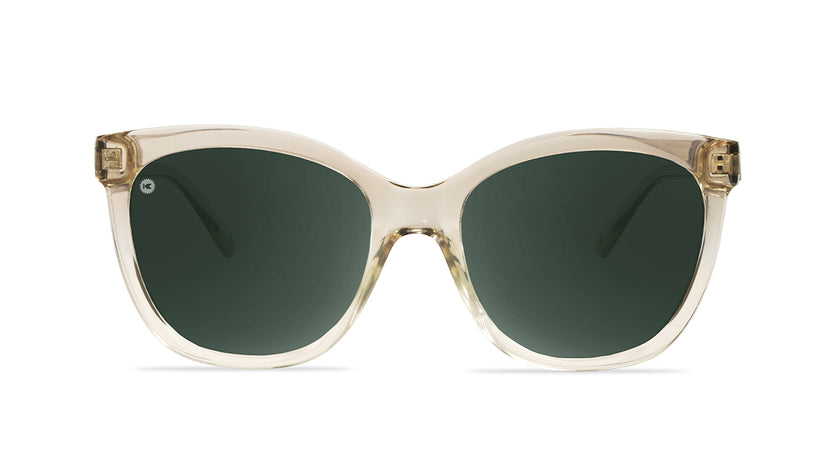 Sunglasses with Sandbar Frames and Polarized Aviator Green Lenses, Front
