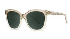Sunglasses with Sandbar Frames and Polarized Aviator Green Lenses, Threequarter