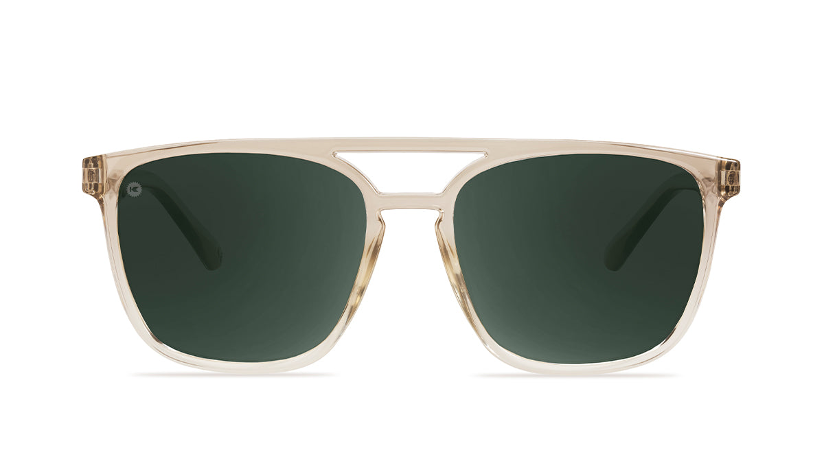 Sunglasses with San Dune Frames and Polarized Green Lenses, Front