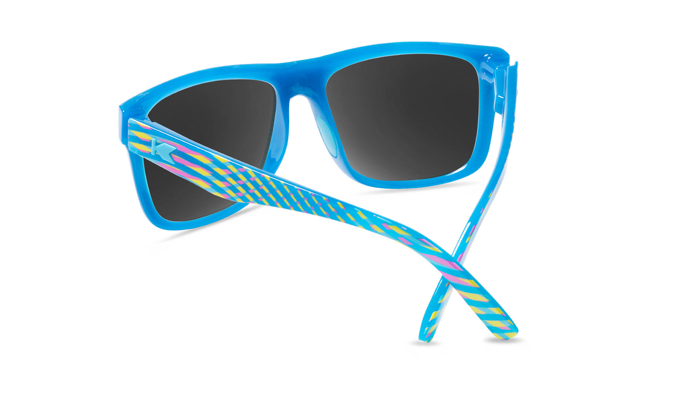 Sunglasses with Blue Frames and Polarized Pink Sunset Lenses, Back