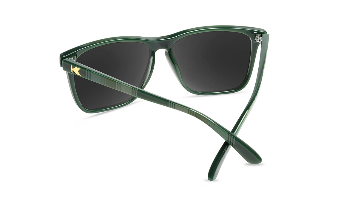 Sunglasses with Forest Green frames and Polarized Smoke Lenses, Back