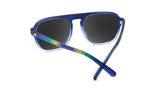Sunglasses with Blue Frame and accent stripping with Polarized Blue Lenses, Back