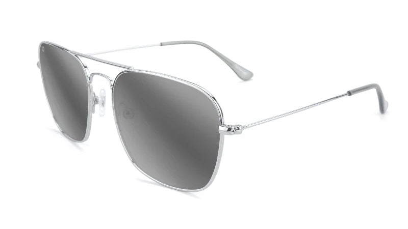 Silver Aviators with Silver Square Lenses