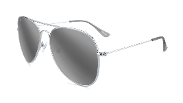 Silver aviator glasses with silver mirror lenses