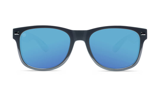 Sunglasses with Grey Frames and Polarized Aqua Lenses, Front