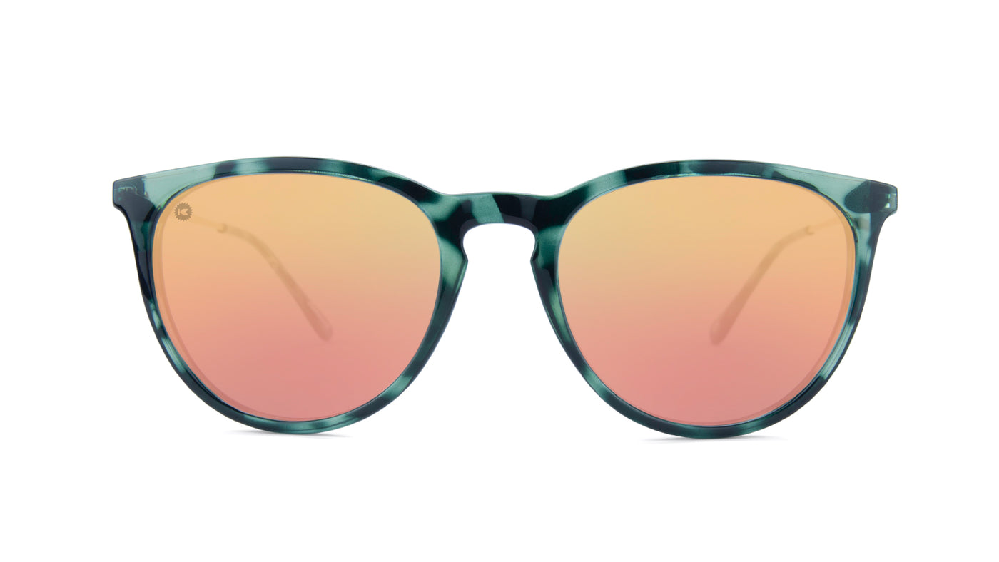 Sunglasses with Slate Tortoise Shell Frame and Polarized Pink Lenses, Front