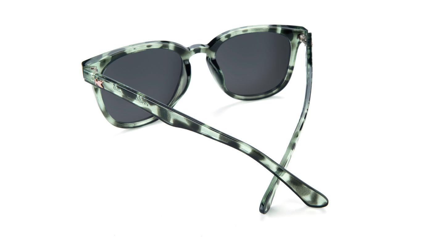 Sunglasses with Slate Tortoise Frames and Polarized Rose Gold Lenses, Back
