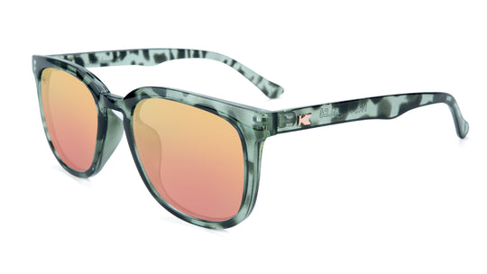 Sunglasses with Slate Tortoise Frames and Polarized Rose Gold Lenses, Flyover