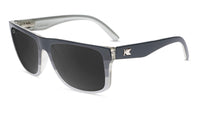 Sunglasses with Smokeset-inspired frames and polarized black smoke lenses, Flyover