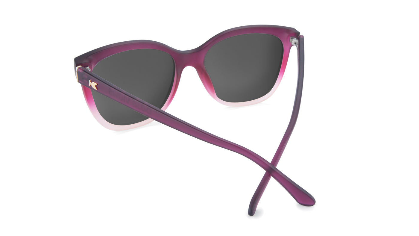 Sunglasses with Rose to White Fade Frames and Polarized Smoke Lenses, Back