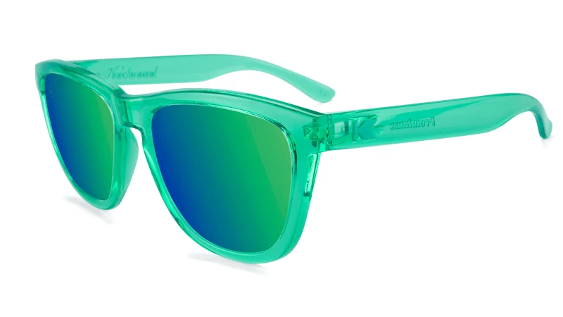 Clear green sunglasses with green lenses