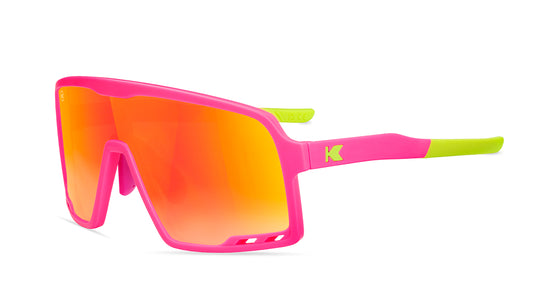 Kids Sunglasses with Hot Pink Frames and Red Sunset Lenses, Flyover