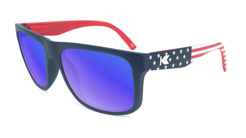 Sunglasses with Star Spangled frames and Polarized Blue Moonshine Lenses, Flyover